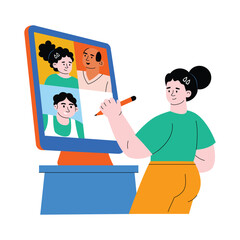 Digital Drawing Flat Vector Icon EPS 10 File