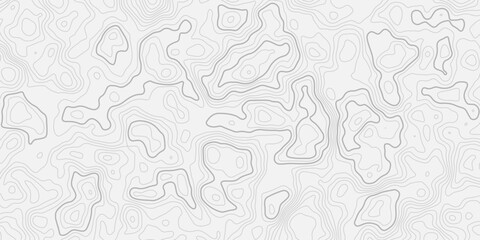 Abstract terrain contour diagram, seamless repeat pattern, black ink lines on white background, premium minimalist design