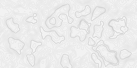 Minimal topographic contour map seamless pattern on white background, thin black flowing lines, modern geometric paper cut style, vector line art, clean abstract terrain design
