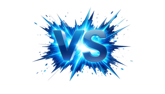 Modern VS versus icon in bold typography with neon glow