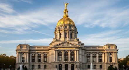 Obraz premium Georgia State Capitol Building Golden Dome Atlanta Landmark Architecture.