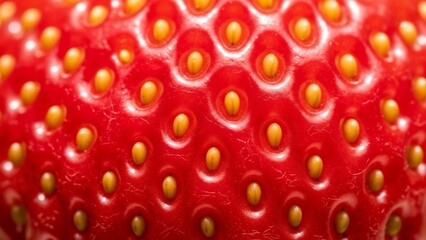 Extreme Macro of Fresh Strawberry Surface Texture