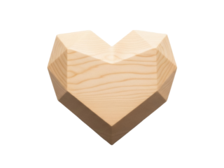 Isolated heart-shaped wood art, a Valentine's Day gift, perfect for expressing love and affection