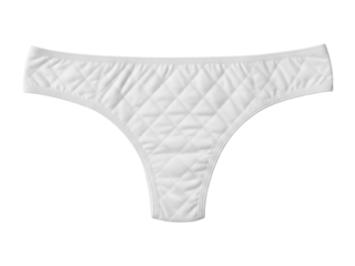 Isolated white quilted thong underwear garment for women, sexy lingerie intimate apparel