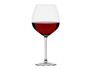 Isolated red wine glass, beverage for celebration, wine tasting event, drinking alcohol glass
