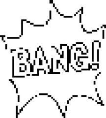 Bang 8-bit pixel icon. Vector illustration.