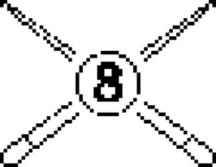 Billiards 8-bit pixel icon. Vector illustration.