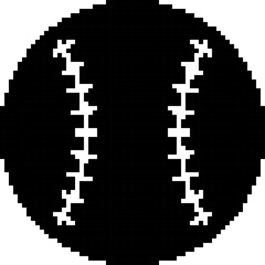 Baseball 8-bit pixel icon. Vector illustration.