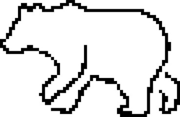 Bear 8-bit pixel icon. Vector illustration.