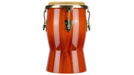 Isolated Conga drum with wood shell, close-up studio shot of a percussion instrument, music related