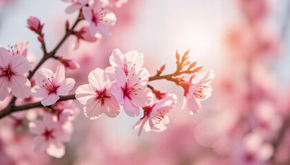 Obraz premium Cherry Blossom Bloom pink cherry blossom