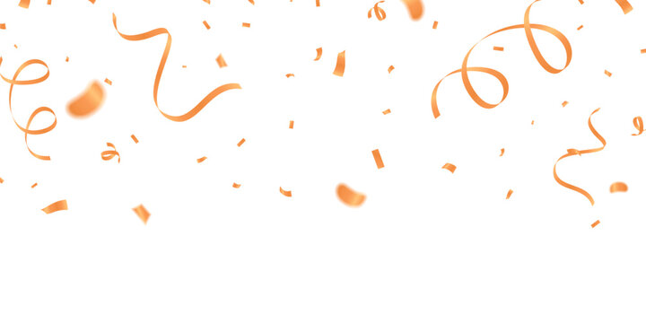 Beautiful orange confetti pattern background with zigzag pattern for celebration. Festive decoration vector illustration.