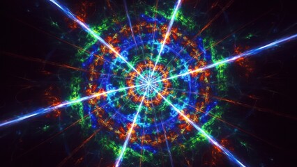 Abstract geometric design with radial symmetry and bright colors