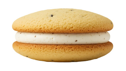 Isolated dessert sandwich, whoopie pie, shortcake cookie with cream filling, food photography