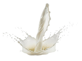 Isolated splash of milk, dairy product pouring and splashing liquid, pure flowing cream beverage