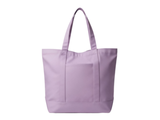 Isolated pale purple tote bag for shopping, carrying items, or daily use, on seamless background