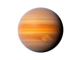 Isolated Planet with Horizontal Atmospheric Bands, a Gas Giant in Outer Space, 3D Rendering