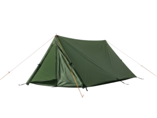 Isolated outdoor adventure tent pitched for wilderness trekking, exploration or camping trip