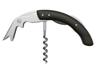 Isolated sommelier knife with a worm screw, corkscrew used to extract wine corks efficiently