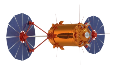 Isolated satellite orbiting space, scientific research, artificial, communication system