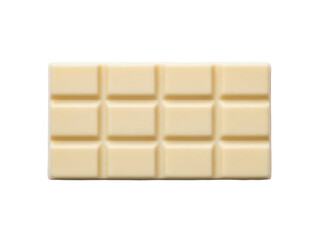 Isolated rectangular bar of white chocolate, delicious and sweet confectionery treat