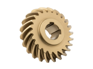 Isolated helical gear wheel component for mechanical power transmission and speed reduction