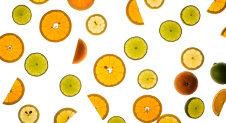 Bright Backlit Mix of Sliced Citrus Fruits