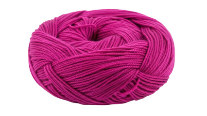 Isolated ball of yarn, fuchsia color, close up, for knitting, crocheting, or needlework projects
