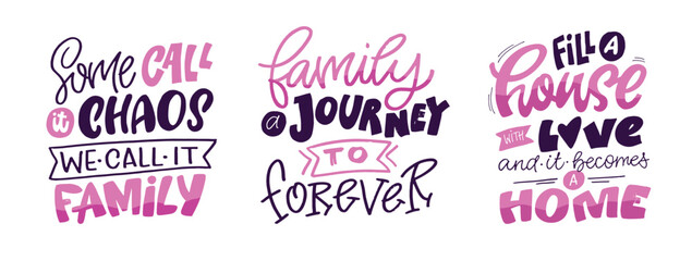 Funny hand drawn doodle lettering quote about Family. Lettering for t-shirt design, mug print, bag print, clothes fashion. 100% hand drawn vector image.
