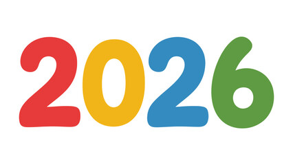 Vibrant 2026: Bold numerals in a spectrum of vivid colors pop against the background, symbolizing the dawn of a new year or a significant event.