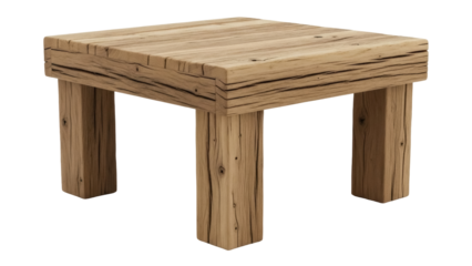 Isolated wood coffee table, modern rustic furniture, contemporary design, minimalist charm