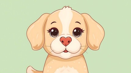 Adorable cartoon brown puppy vector drawing illustration with cute pet animal fun and happy toy design