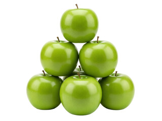 Isolated arrangement of fresh green apples, healthy raw ingredients for food and nutrition