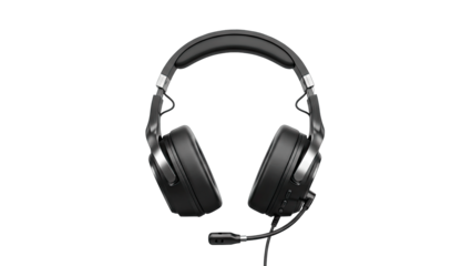 Black Gaming Headset Isolated on White Background