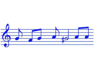 Isolated music notes with treble clef on staff, representing melody and musical expression