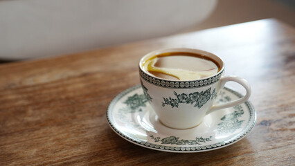 A cup of coffee. Kopitiam, traditional coffeeshop popular in Malaysia