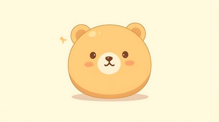 A cute brown cartoon animal teddy bear vector illustration with a heart design and funny smile