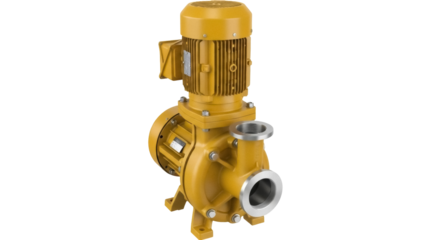 Isolated horizontal centrifugal pump, industrial equipment. Engineering object in 3D rendering.