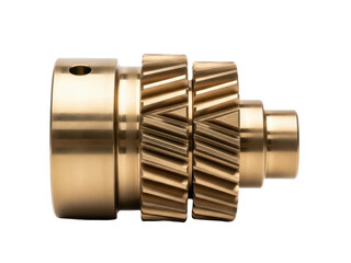 Isolated helical gear with shaft for mechanical applications, metal industrial component