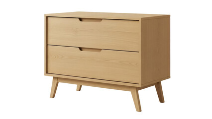 Isolated Light Wood Nightstand with Drawers for Bedroom or Living Room Home Decor, Furniture