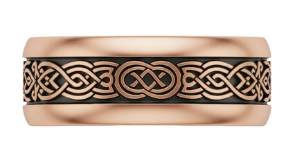 Isolated ring band featuring a Celtic knot design, stylish, jewelry, no background