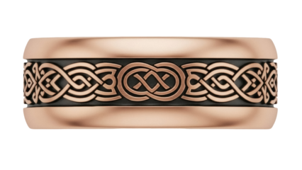 Isolated ring band featuring a Celtic knot design, stylish, jewelry, no background