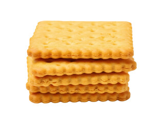 Isolated stack of crackers, delicious and salty snacks for lunch, five crispy saltines