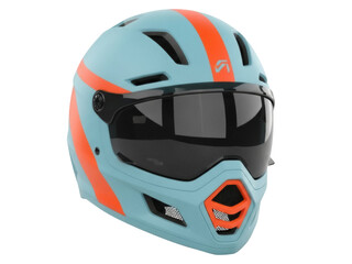 Fototapeta premium Isolated motocross style helmet, a protective safety gear for extreme sports, outdoor activity