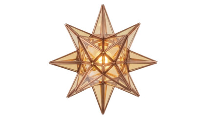 Isolated decorative star pendant lamp with warm light, modern home decor, stylish fixture