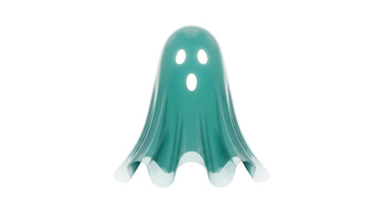 Isolated Halloween Ghost with Spooky Face for October Holiday Celebration Decor element