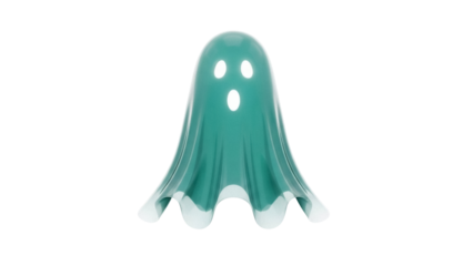Isolated Halloween Ghost with Spooky Face for October Holiday Celebration Decor element