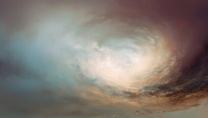 Abstract swirling atmospheric art of swirling clouds with a bright center