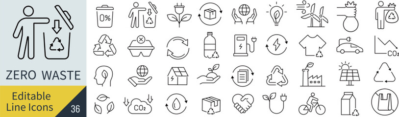 線の編集ができるゼロウエストに関するアイコンセット（アウトライン化していない）
