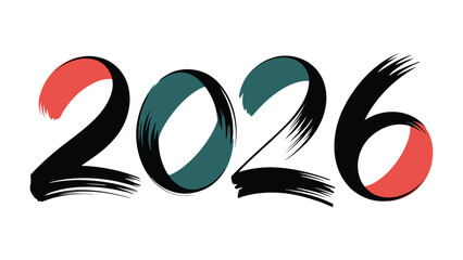 Vibrant Vision of the Future: The year 2026 comes to life through dynamic brushstrokes and vibrant hues, symbolizing forward momentum.